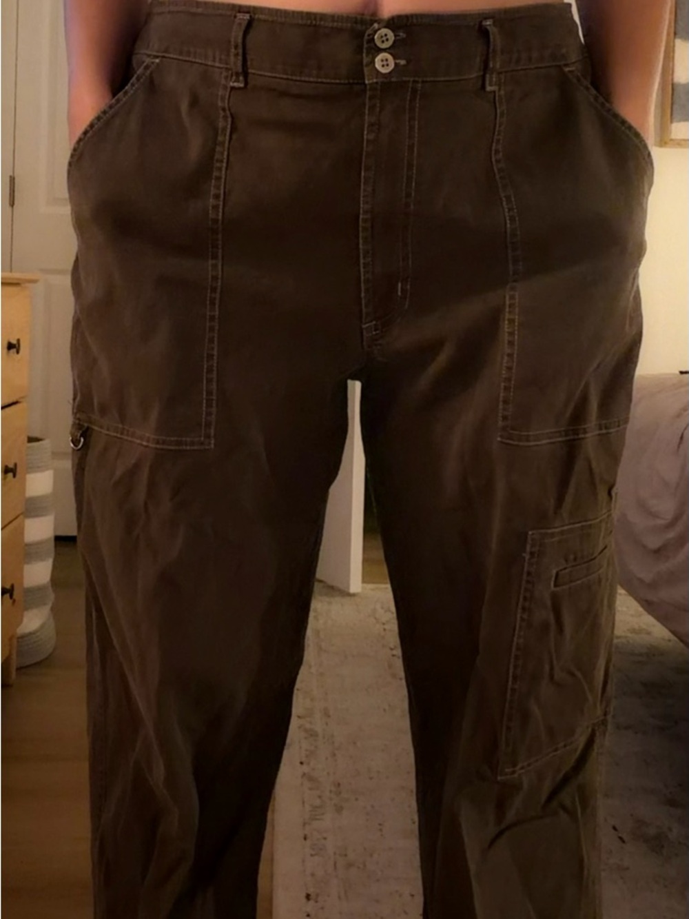 Chico's Design Y2K Cargo Pants in Dark Brown